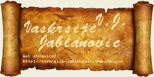Vaskrsije Jablanović vizit kartica